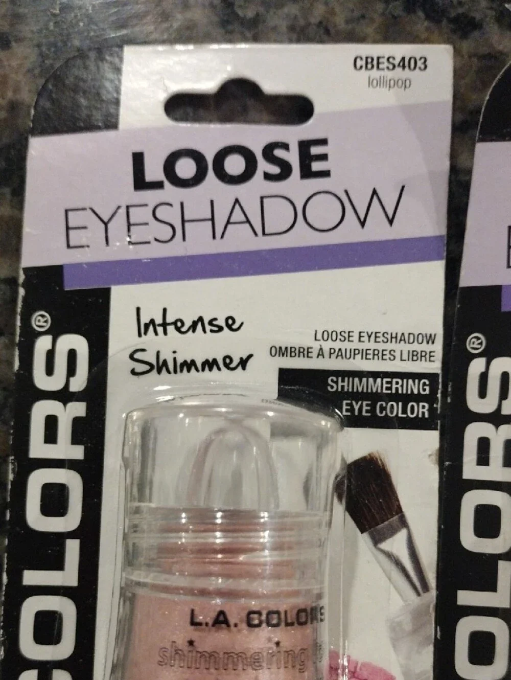 Lot of 2 L.A COLORS Shimmer Loose Eyeshadow both Honey Lollipop Pink 0.10 oz new